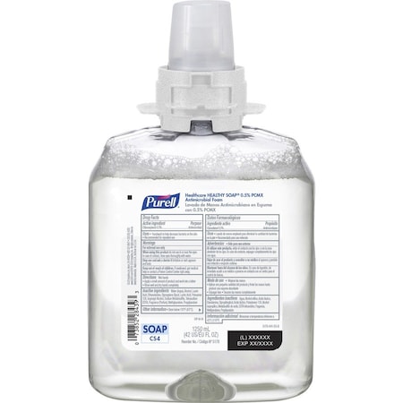 PURELL Handwash, Foam, w/0.5%PCMX, f/Manual CS4,1250ml, , CL, PK 4 GOJ517804